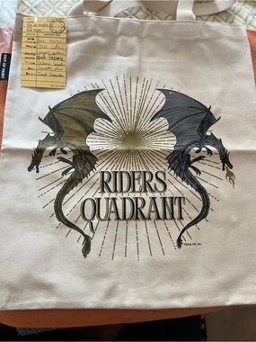 Out of Print Canvas Tote - Cream with Gold & Black
